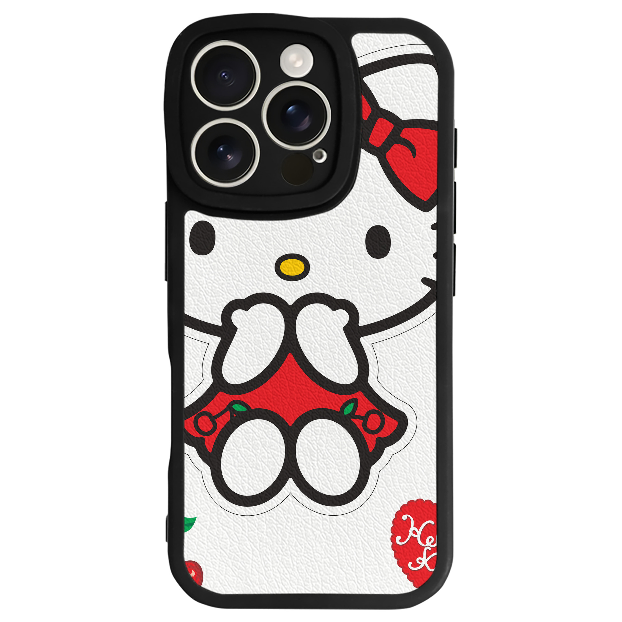 （画像用） Hello Kitty ハローキティ 【iPhone 16シリーズ対応】シリコンスマホケース（レザー調） 材質：シリコン